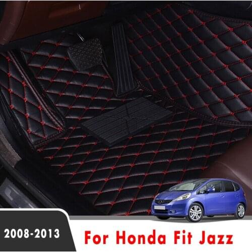 Car Floor Mats For Honda Fit Jazz 2013 2012 2011 2010 2009 2008 Carpets Auto Interior Accessories Styling Protect Leather Rugs