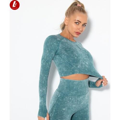 Shirts Seamless Sports Top Women Long Sleeve New Sexy Fitness Shirt GYM Quick Dry Running High Elastic Thumb Holes Yoga Blouse