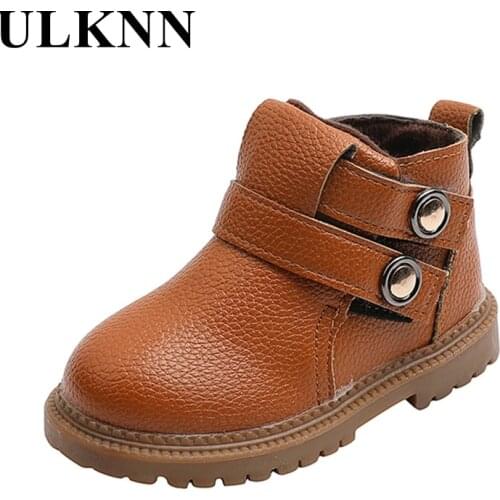 Boy Martin Boots Children 2 Boys 3 Martin Boots Autumn Kids Short Boots Trendy Baby Shoes Black Single Boots 1-5 Years Old