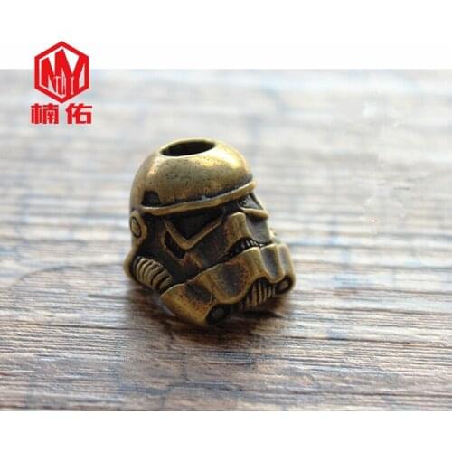 EDC Tools Outdoor Flashlight Accessories Bracelet Pendant Star Wars Head Paracord Brass Knife Bead