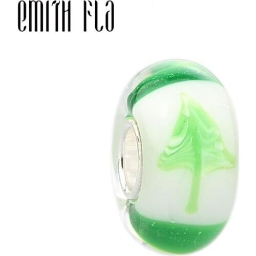 Emith Fla 100% 925 Sterling Silver Large Hole Tree Charm Bead Fit European Bracelet Bangle Jewelry DIY Accessories