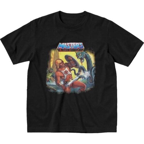 Vintage He-Man Masters Of The Universe Sea Creature Tshirt Men Short Sleeved Graphic T Shirt Cool 80s Game T-shirt Cotton Tee