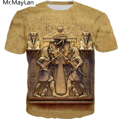 Vintage Egyptian Pharaoh Guard 3D Print T shirt Men/women Retro Streetwear T-shirt 2019 Summer Man Crewneck Tshirt Clothes Tops