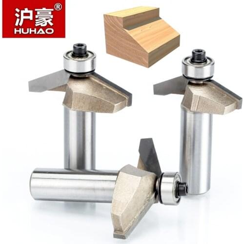 HUHAO 1pcs 1/2" Shank horse nose bit With bearing Woodworking Tools CNC Router Bits for wood Double Edging Milling Cutte endmill