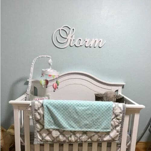 Custom Personalized Wooden Name Sign 35cm -50cm WIDE - KATIE Font Letters Baby Name Plaque PAINTED nursery name nursery decor wo