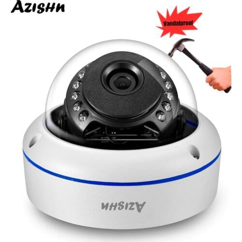 AZISHN H.265 5MP 3MP 2MP IP Camera Vandalproof Security PTP Alert 15IR Dome metal waterproof Surveillance Camera XMEye
