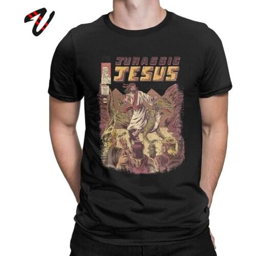 Jurassic Jesus Men T-Shirts Japan Anime Japanese Manga Tees Dragons Monster Games Tops Harajuku Streetwear T Shirt Jurassic Park