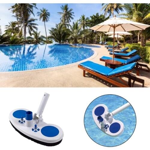 Swimming Pool Cleaning Flat Brushes 13" Plastic Bristle Vacuum Cleaner Suction Head Multipurpose Tools for Cleans Wall Pool