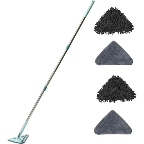 Multifunctional Triangle Mop Lazy Dust Mop Household Dusting Mop Window Car Adjustable Cleaning Mop With Replacement Cloth