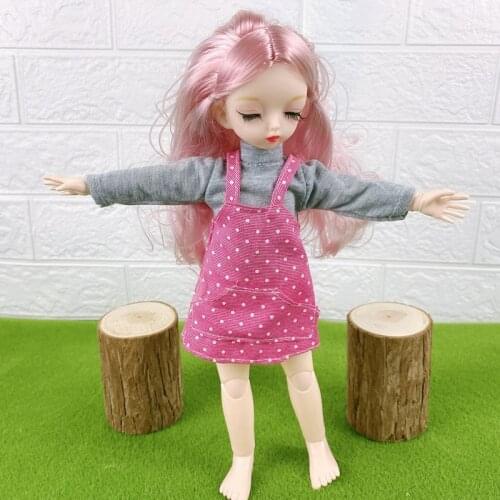 Fashion Doll Clothes Set Kawaii 1/6 BJD Doll Dress Cloth Accessories For Dolls Skirt Princess Clothing Overalls Toys For Girls