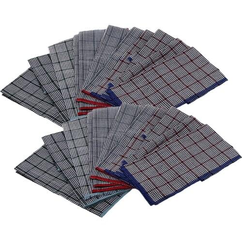 24x Mens Retro Style Handkerchiefs Cotton Square Hanky Wedding Hankie