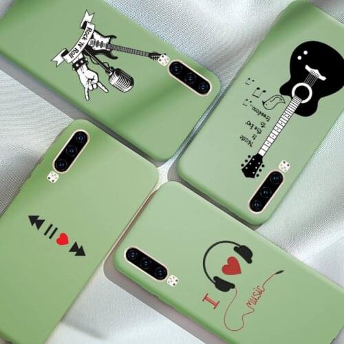 Music violin notes funny Phone Case Green Candy Color for iPhone 6 7 8 11 12 s mini pro X XS XR MAX Plus