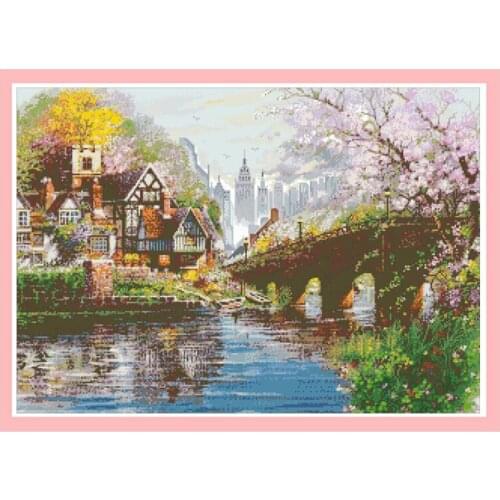 Riverside Chunxiao Cross Stitch Kits Printed Canvas Embroidery Needlework Sets 11CT 14CT DIY Handmade Home Decorations Paintings