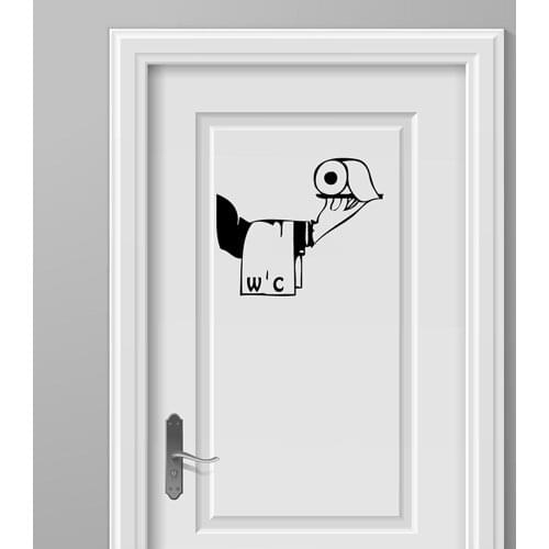 Modern Toilet Door Decal Sticker WC Bathroom Shower Vinyl Home Decor