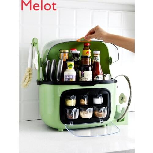 Seasoning Can Kitchen Multi-Functional Combination Set Household Knife Holder Seasoning Box Storage Rack Salt Jar Shelf