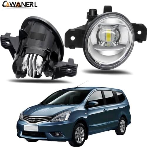 Fog Light Assembly 30W Car Driver + Passenger Side LED Lens Fog Lamp DRL H11 12V For Nissan Grand Livina Geniss L10 2007-2015