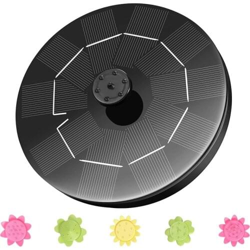 Bird Bath Solar Fountain Pump, 3W Solar Powered Fountain Pump with 9 Nozzles, Solar Bird Bath Fountain, Suitable