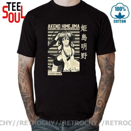 Retrochy Men T-shirt Akeno Himejima Highschool DxD Wifu Anime Shirt Tshirt Women T Shirt Summer Cotton Tees Hip Hop Harajuku Tee