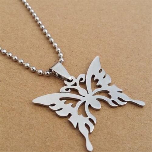 RONGQING 10pcs/lot Statement stainless steel butterfly Animal necklace Fashion New Jewelry For Women man 2018 New DIY