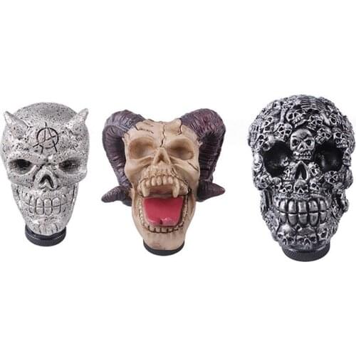 Car Gear Shift Knobs Skull Head Easy To Install Manual Transmission Gear Shifter Lever Fashion Modified Accessories Universal