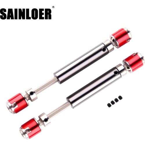 SAINLOER 2PCS Metal CVD Drive Shaft 110-150mm for 1/10 RC Rock Crawler Axial SCX10 90046