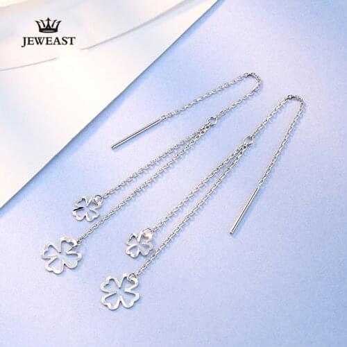 Pt950 Pure Gold Earring Real Platinum Solid Gold Earrings Trendy Simple Four Leaf Clover Classic Fine Jewelry Hot Sell New 2020