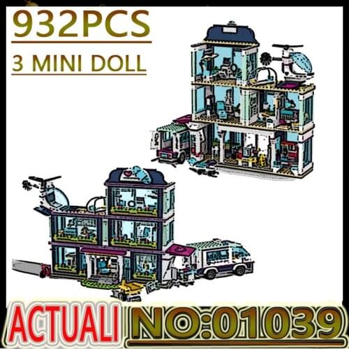 Girls Series SX3028 Heart Lake City Hospital Model 86021 Small Grain Building Toy 01039 Girl Christmas DIY Birthday Gift
