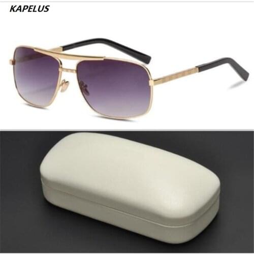 KAPELUS Metallic sunglasses for men Golden color changing sunglasses 0256 Square-rimmed elastic glasses