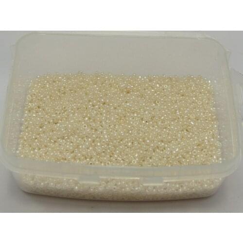 10000 Ceylon Pearl Cream Glass Seed Beads 1.5mm (12/0) + Storage Box