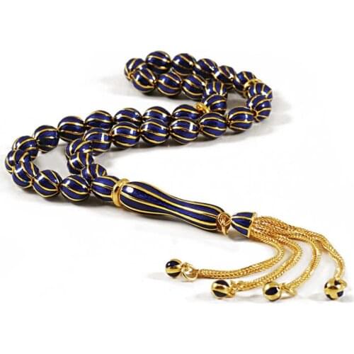 Navy blue Cabochons 925 K Silver Prayer Beads