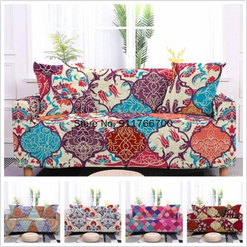 Bohemian Slipcover For Living Room Elastic Sofa Cover European Furniture Protector Mandala Stretch Couch Cover 1/2/3/4 Seater