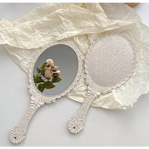 Makeup Mirror наклейки на стену Vintage Spin Assembly Oval Round Handle For Ladies Beauty Dresser Cheap Table Desk Cosmetic