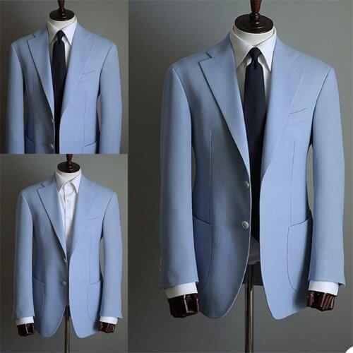 1 Piece BlueMen Suits&Blazer Custom Made Formal Wedding Suits Two Buttons Fit Slim Party Jacket