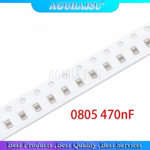 100pcs 470nF X5R Error 10% 25V 0805 474 SMD Thick Film Chip Multilayer Ceramic Capacitor