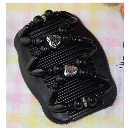 100 pcs/lotSilver heart sparkle pure black vintage style beautiful Magic butterfly new high quality Comb