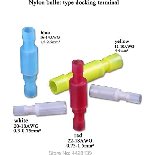 100pair/set Wire Connector Bullet Plug Terminal Electronic Crimp Terminal AWG22-18 16-14 12-10 20-18 0.5-6mm2 4 Color x4 Size
