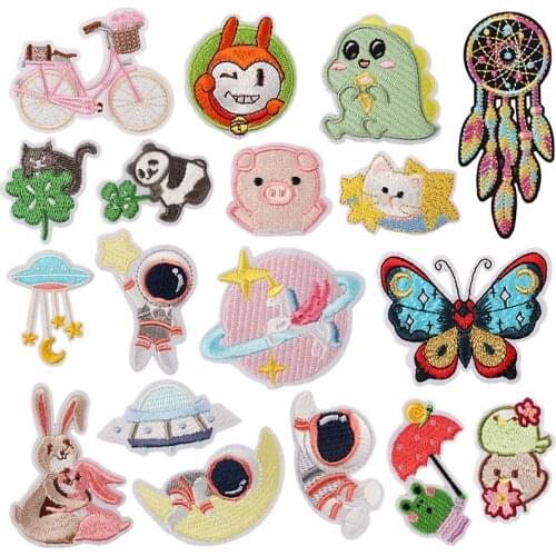 18PCS Assorted Styles Embroidered Patches, Sew On/Iron On Patches, Applique For Hats Jeans, Applique DIY Accessory