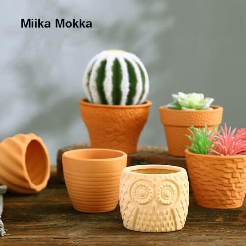 2pcs/set Flower Pot Red Pottery Vase Planter Desktop Ornaments Home Decor Garden Pot Succulent Pot Plant Pot Garden Supplies