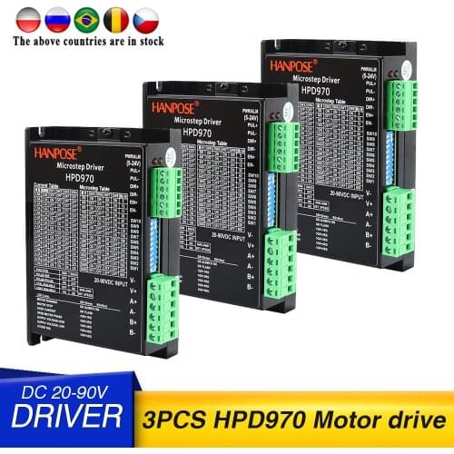 3PCS Stepper Motor Driver HPD970 Nema 34 Nema17 VDC20-90V 1 axis Stepping Motor CNC Engraving stepper motor Nema17 Nema23
