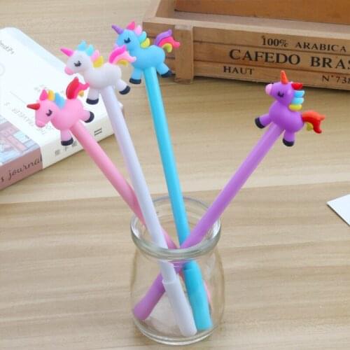 36 pcs/lot New Unicorn Gel Pen Cute 0.5mm black Ink Signature Pens Promotional Gift Office School Supplies