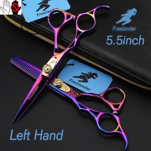 5.5in Left Hand Freelander Style Profissional Hairdressing Scissors Hair Cutting Scissors Set Barber Shears High Quality Salon
