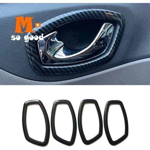 ABS Carbon/Chrome/Matte For Renault Latitude Car inner door armrest Window handle door bowl trim cover 2011 2012 2013 2014 2015