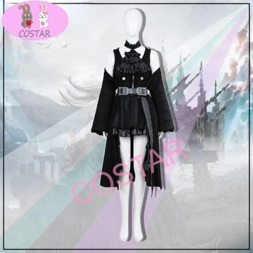 Anime! Final Fantasy 14 FF14 Gaia Game Suit Black Dress Uniform Cosplay Costume Halloween Carnival Party Role Play Outfit S-3XL