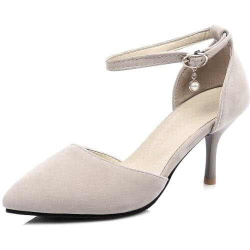 Big Size ladies high heels women shoes woman pumps Womens shoes with buckles and stilettos