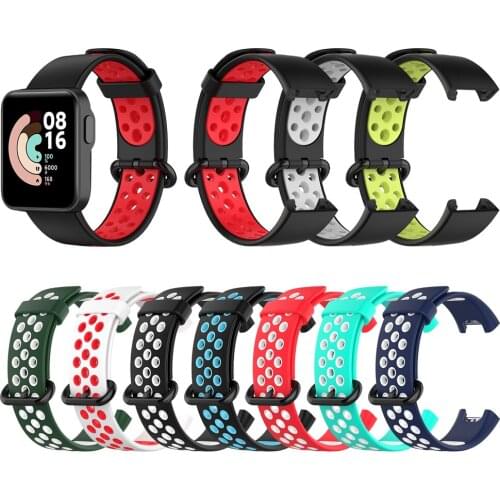 Double Color Sport Silicone Strap For Xiaomi Mi Watch Lite Redmi Watch Band Smartwatch Watchband Replacement Bracelet Bands