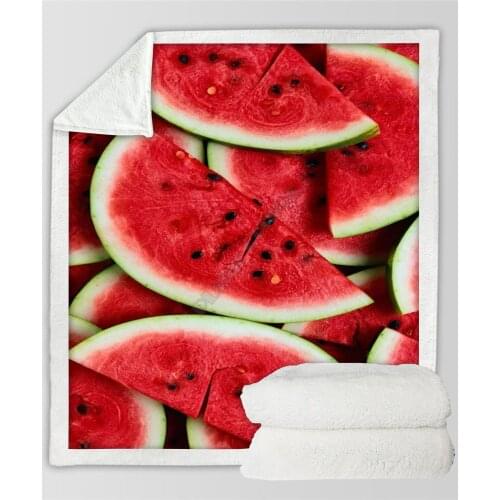 Plstar Cosmos Watermelon Fleece Blanket 3D print Sherpa Blanket on Bed Home Textiles Dreamlike
