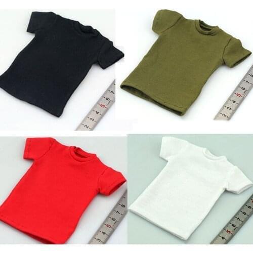 Black /gray/RED/white 1:6 Scale figure Accessory Casual short sleeve cotton t-shirt T shirt model For 12 inches male female Body