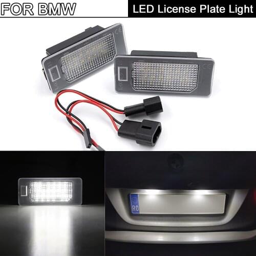 2Pcs White LED License Plate Light Number Plate Lamp For BMW 1/2/3/4/5 Series E82 E88 F22 F45 E46 E90 F32 F36 X1 X3 X4 X5 X6