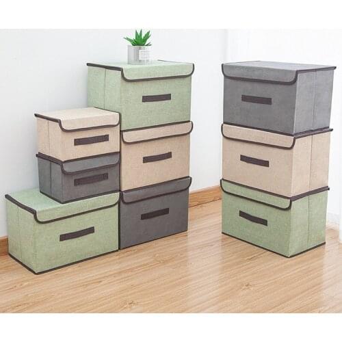 Clothes Storage Boxes Foldable Bra Socks Wardrobe Organizer Laundry Basket with Lids Toys Bins Household Accessories Supplies