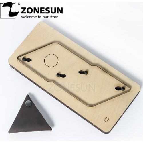ZONESUN Customized Triangular Leather Coin Holder Change Purse Minimalist Wallet Cutting Mold Die Cutter Animal Japan Steel